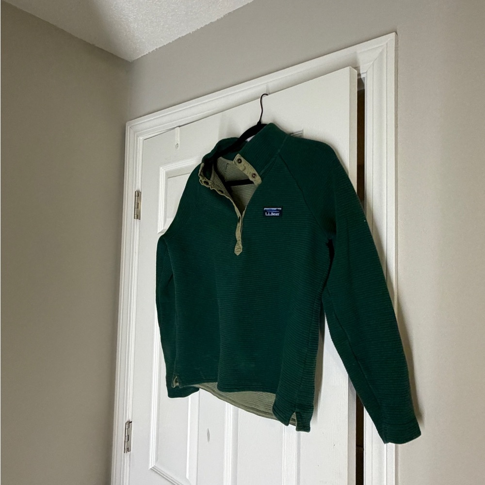 L.L. Bean Men’s Forest Green Quarter-Zip Sweater
